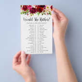 LGBTQブルゴーニュフローラブライダルシャワーゲーム チラシ (ハンドル)