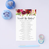 LGBTQブルゴーニュフローラブライダルシャワーゲーム チラシ (シングル)