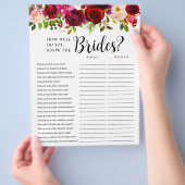 LGBTQブルゴーニュフローラブライダルシャワーゲーム チラシ (手)