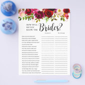 LGBTQブルゴーニュフローラブライダルシャワーゲーム チラシ (シングル)