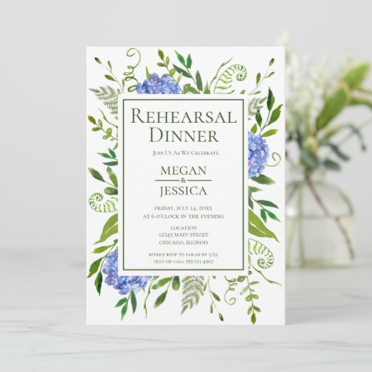 LGBTQブルーアジサイフローラリハーサルディナー 招待状 (スタンド正面)