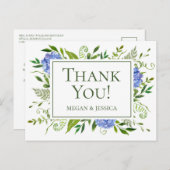 LGBTQブルーアジサイフローラ折り畳み気持ち ポストカード (正面/裏面)