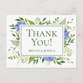 LGBTQブルーアジサイフローラ折り畳み気持ち ポストカード (正面)