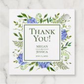 LGBTQブルーアジサイフローラ結婚ズ・サンキュー フェイバータグ (裏面)