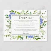 LGBTQブルーアジサイ結婚ズフローラ詳細 エンクロージャーカード (正面)