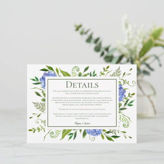 LGBTQブルーアジサイ結婚ズフローラ詳細 エンクロージャーカード (スタンド正面)