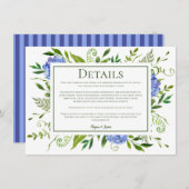 LGBTQブルーアジサイ結婚ズフローラ詳細 エンクロージャーカード (正面/裏面)