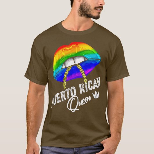 LGBTQプエルトリカクイーンリップチェーンゲイプエルト Tシャツ (正面)