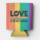 LGBTQプライドの愛は間違った虹の旗ではない 缶クーラー (正面)