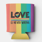LGBTQプライドの愛は間違った虹の旗ではない 缶クーラー (裏面)