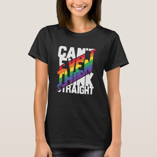 LGBTQプライドはストレート考えTシャツも無理 Tシャツ (正面)