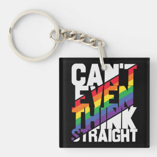 LGBTQプライドは真っ考え直に虹も キーホルダー
