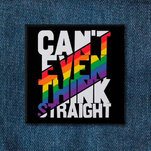 LGBTQプライドは真っ考え直に虹も 缶バッジ