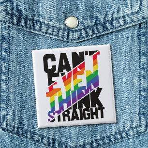 LGBTQプライドは真っ考え直に虹も 缶バッジ