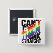 LGBTQプライドは真っ考え直に虹も 缶バッジ (正面&裏面)