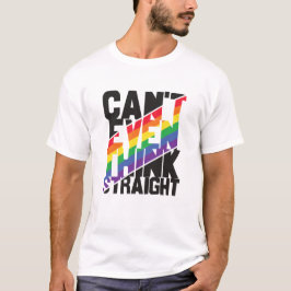 LGBTQプライドは真っ考え直に虹も Tシャツ