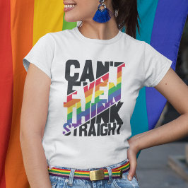 LGBTQプライドは真っ考え直に虹も Tシャツ