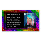 LGBTQプライドグリッターレインボーソーシャルメディアアーティスト マグネット名刺 (正面)