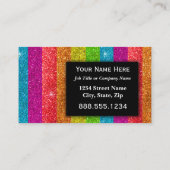 LGBTQプライドグリッターレインボーメイクアップアーティストきらきら光る 名刺 (裏面)