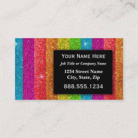 LGBTQプライドグリッターレインボーメイクアップアーティストきらきら光る 名刺 (裏面)