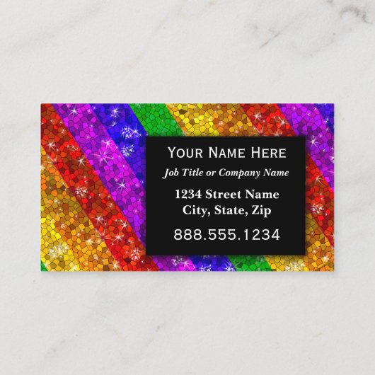 LGBTQプライドグリッターレインボーメイクアップアーティストきらきら光る 名刺 (裏面)