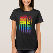 Lgbtqプライドゲイ平等レインボーアメリカン国旗Lov Tシャツ (正面)