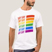 LGBTQプライドセイゲイセイゲイ Tシャツ (正面)