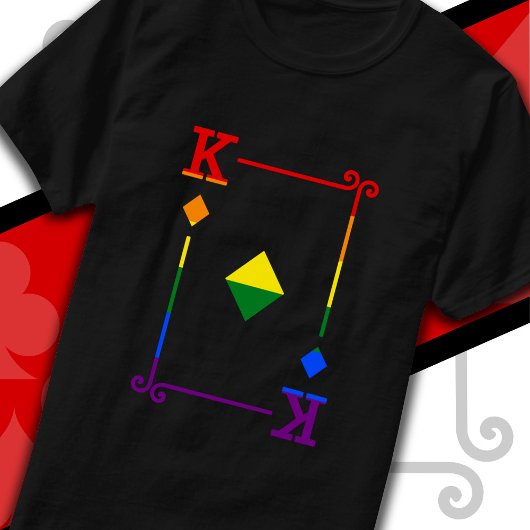 LGBTQプライドフラグトランプキングカードダイヤモンド Tシャツ