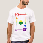 LGBTQプライドフラグトランプ10カード10スペード Tシャツ (正面)