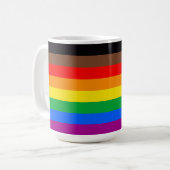 LGBTQプライドフラグ (8色) コーヒーマグカップ (正面左)