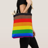 LGBTQプライドフラグ (8色) トートバッグ (クローズアップ)