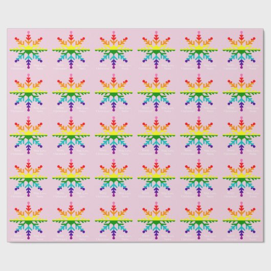 LGBTQプライドフラグLGBTQクリスマススノーフレーク ラッピングペーパー (フラット)