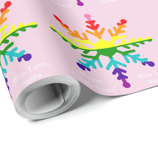 LGBTQプライドフラグLGBTQクリスマススノーフレーク ラッピングペーパー (ロールコーナー)