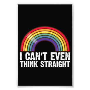 LGBTQプライドマンスにまっすぐ考えられない フォトプリント           