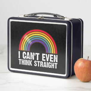 LGBTQプライドマンスにまっすぐ考えられない メタルランチボックス