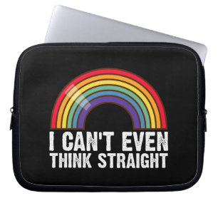 LGBTQプライドマンスにまっすぐ考えられない ラップトップスリーブ