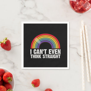 LGBTQプライドマンス ストレートに考えられない スタンダードカクテルナプキン