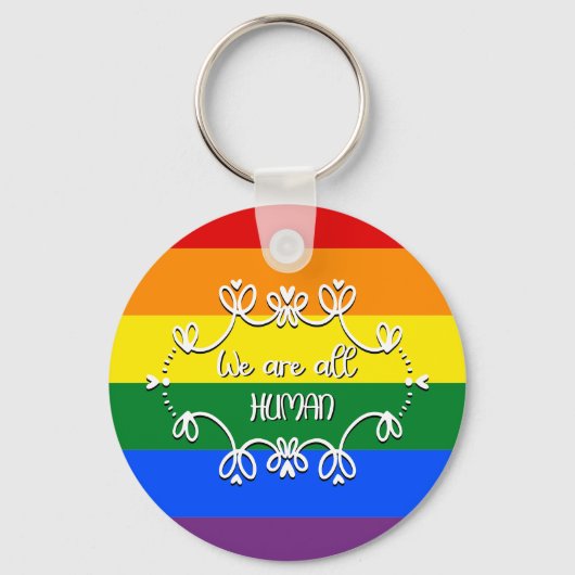 LGBTQプライドマンス 世界はひとつ キーホルダー (正面)
