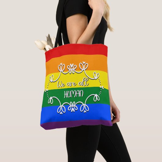 LGBTQプライドマンス 世界はひとつ トートバッグ (クローズアップ)