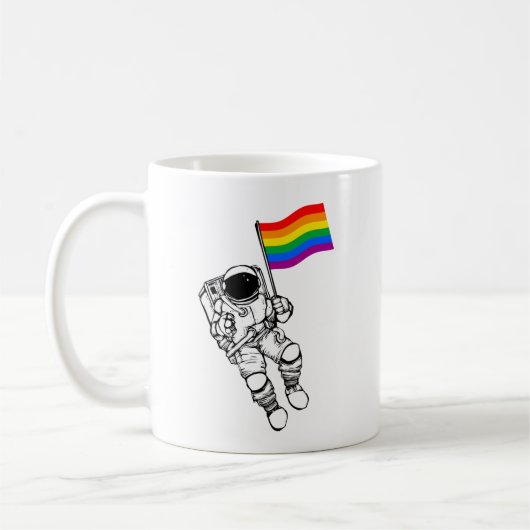 LGBTQプライドムーンマン コーヒーマグカップ (左)