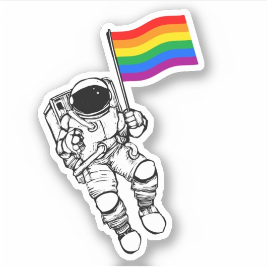 LGBTQプライドムーンマン シール (正面)