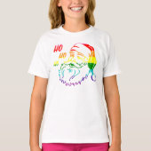 LGBTQプライドレインボークリスマスキュートサンタクロース Tシャツ (正面)