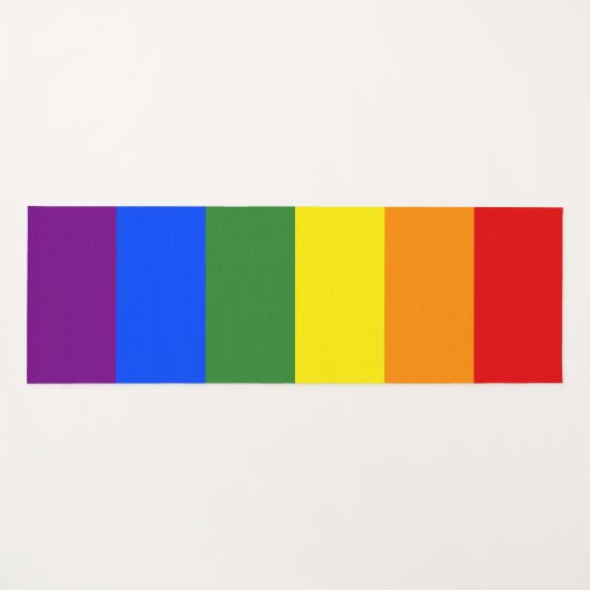LGBTQプライドレインボーストライプズ ヨガマット (正面(横))