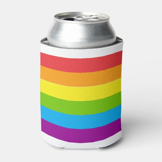 LGBTQプライドレインボーストライプズ 缶クーラー (缶正面)