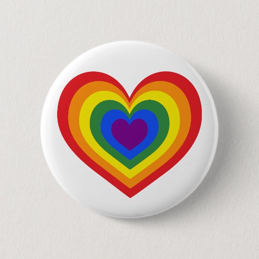 LGBTQプライドレインボーハート 缶バッジ (正面)