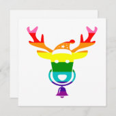 LGBTQプライドレインボーフラッグかわいいクリスマストナカイ シーズンカード (正面/裏面)