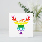 LGBTQプライドレインボーフラッグかわいいクリスマストナカイ シーズンカード (スタンド正面)