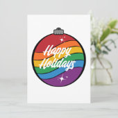 LGBTQプライドレインボーフラッグのクリスマスオーナメント シーズンカード (スタンド正面)