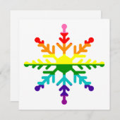 LGBTQプライドレインボーフラッグクリスマススノーフレーク シーズンカード (正面/裏面)