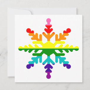 LGBTQプライドレインボーフラッグクリスマススノーフレーク シーズンカード